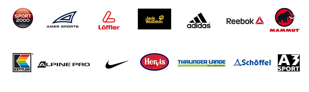 Logos der Sportfachhändler, die EDI nutzten