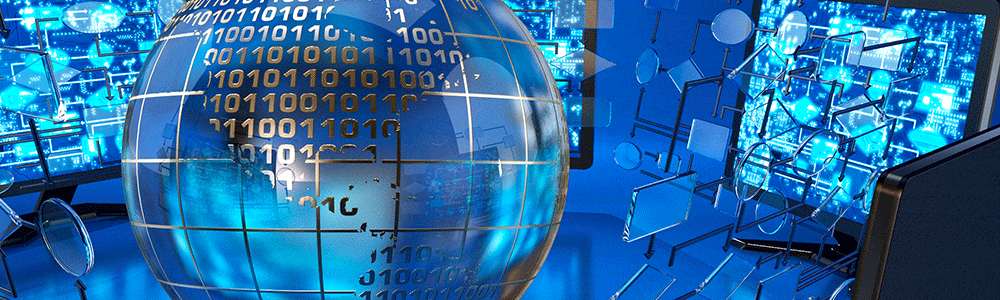 Virtueller Globus, Kontinente als Binärcode dargestellt - Ist es Zeit, Ihr EDI-System zu erneuern?